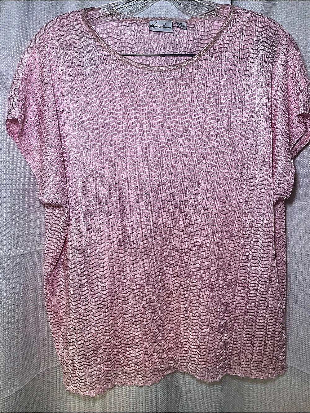 Kim Rogers Pink Short Sleeve Top XL Like New